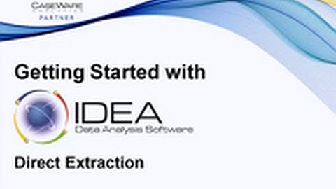 Getting Started with IDEA: Direct Extraction