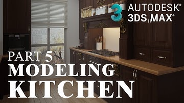 Kitchen Modeling design in 3ds max tutorial Vray Render photoshop Part 5