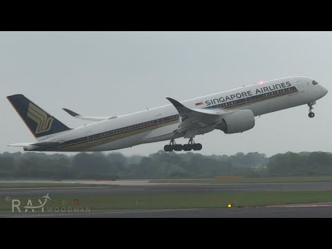 Incredible Singapore A359 Take-Off Manchester ft Condensation | 9V-SMD | 25th June 2017