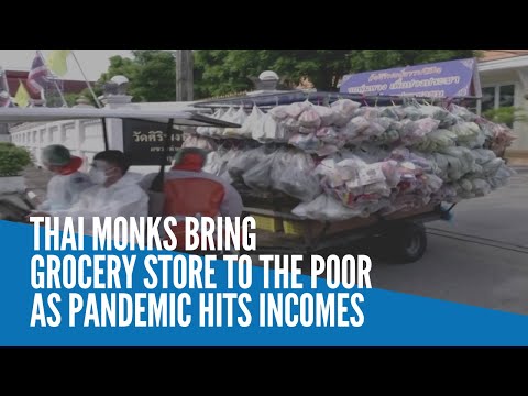 Thai monks bring grocery store to the poor as pandemic hits incomes