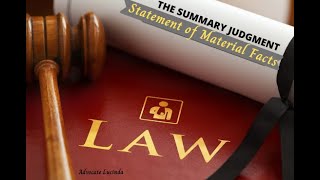 The Statement of Material Facts.  Key To Winning The Motion for Summary Judgment.