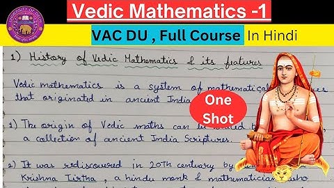 Vedic Mathematics-1 | One Shot Video | Delhi University