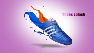 Making splash effects on the shoes colour splash creation