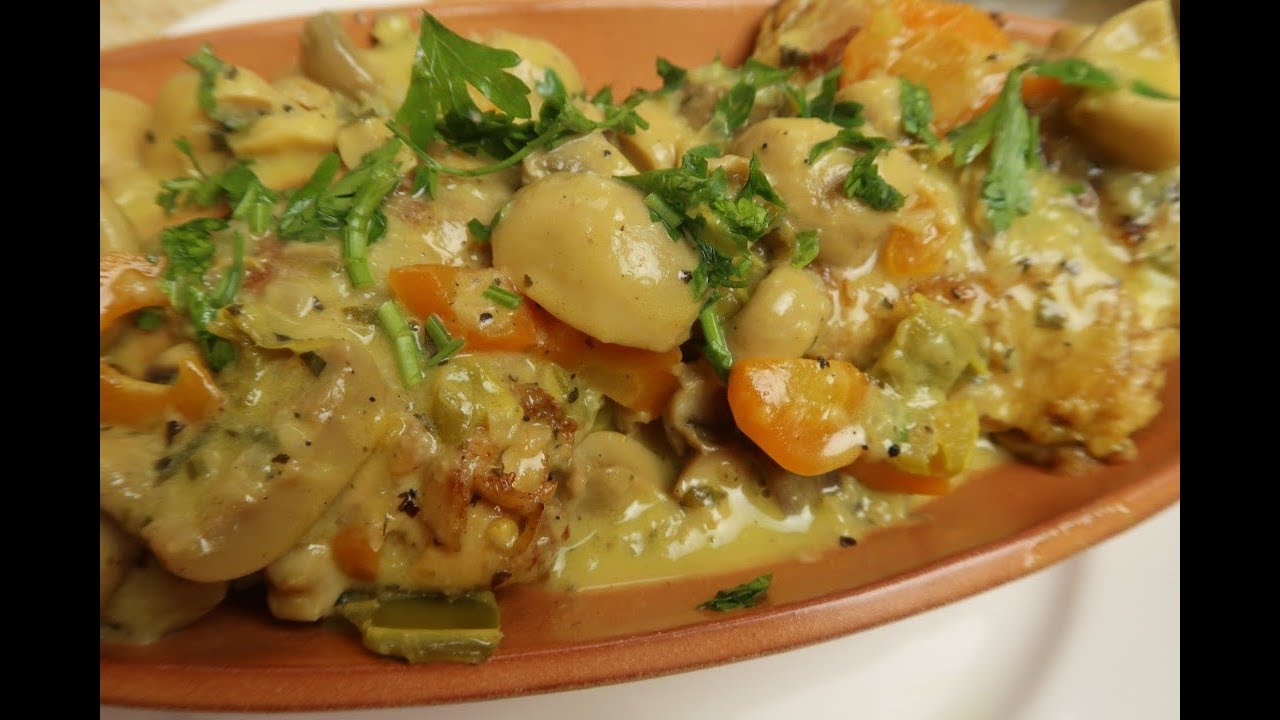 طبق بالدجاج و الفطر و الخضار من اروع ما يكون فرحي بيه عائلتك