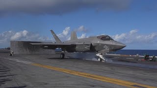 日米演習、洋上空母で公開 最新鋭機発着、中ロけん制