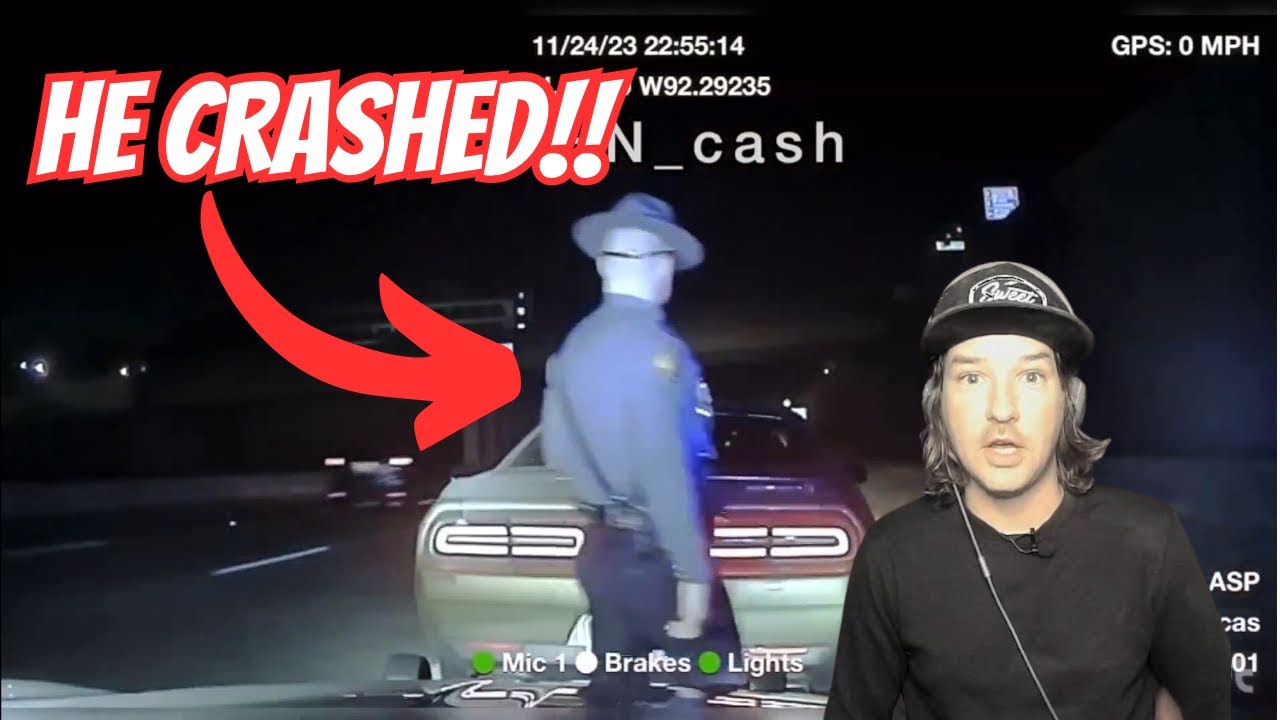 ARKANSAS STATE TROOPER TOTALS HIS CHARGER | SUSPECT GETS AWAY | REACTS ...