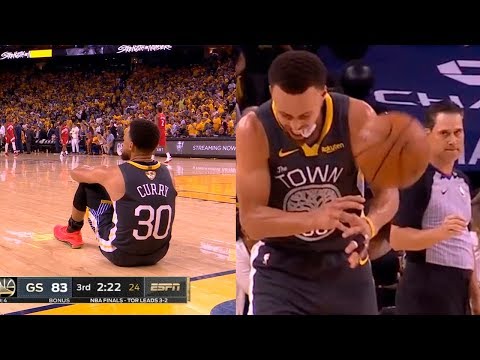 Steph Curry's reaction after Klay Thompson torn ACL in game 6 | Raptors vs Warriors Game 6