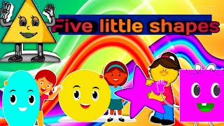 Five little shapes jumping on the bed and more Nursery rhymes for kids and babies l shapes learning