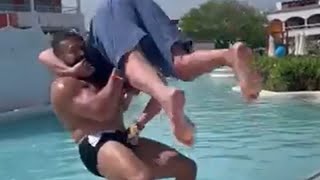Andrade Suplexes Ric Flair While Charlotte Watches !!!!