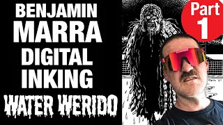 Digital Inking Demo in Clip Studio Paint | RPG Monster Art, Water Weirdo | Part 1