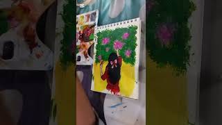 🌸Easy Acrylic Painting Tutorial🌸 #shorts #scenery #acrylicpainting #art #painting