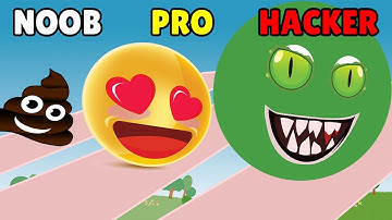 Emoji Run! - NOOB vs PRO vs HACKER | All Levels Gameplay