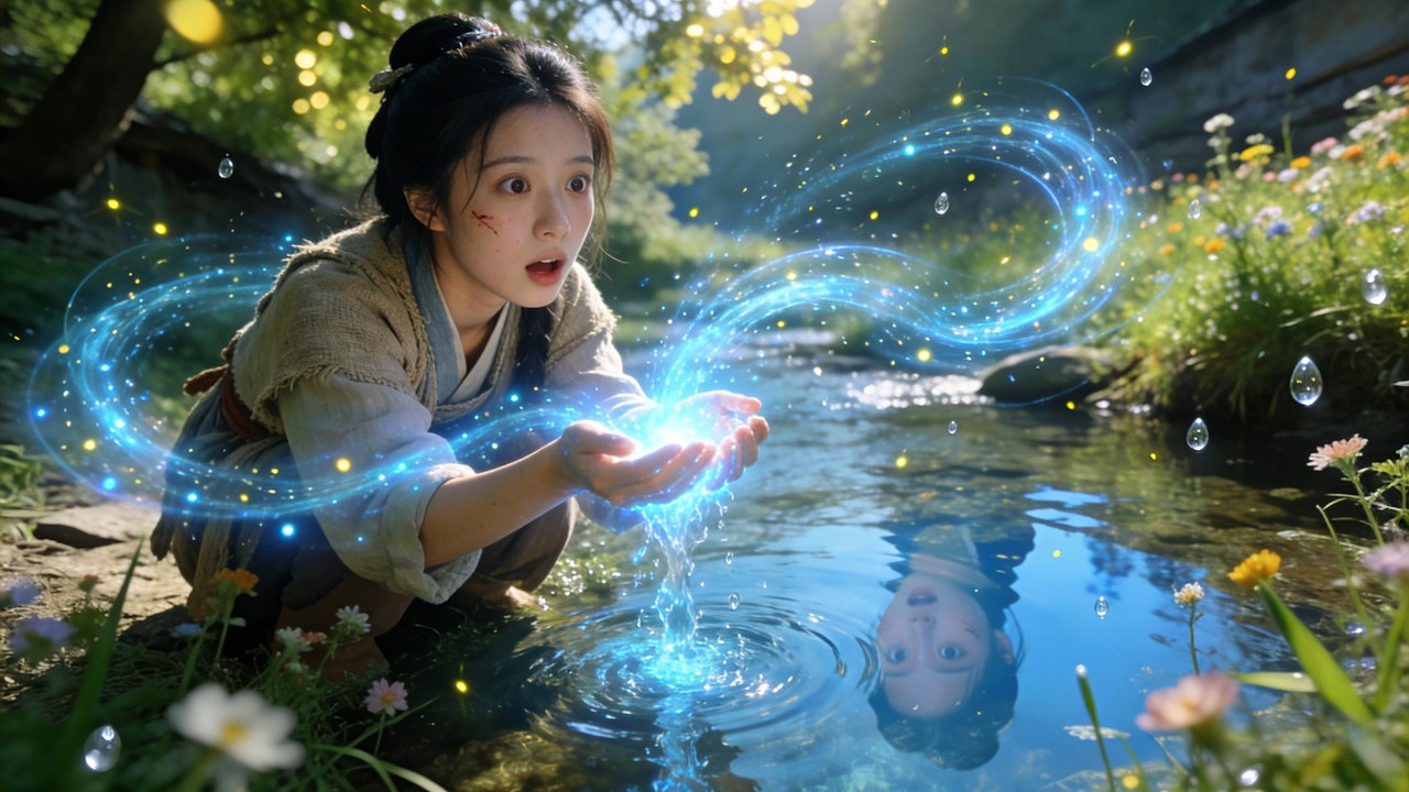 穿越成農家女，意外激活靈泉空間異能！一滴泉水抹臉上，二十年傷疤瞬間消失！