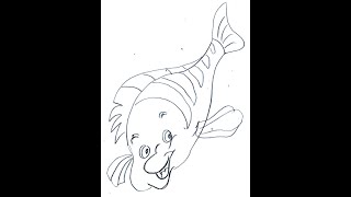 رسم سمكة بالقلم الرصاص Draw a fish with a pencil