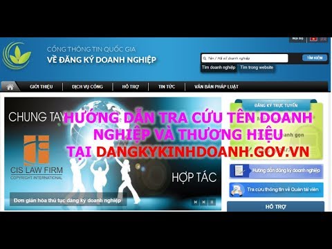 Video Hướng dẫn tra cứu tên Doanh nghiệp và thương hiệu tại... - youtube