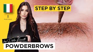 Powder Brows training  full procedure | Permanent Make up course & certification by PhiAcademy