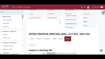 Copying a full course using the backup feature Moodle 4