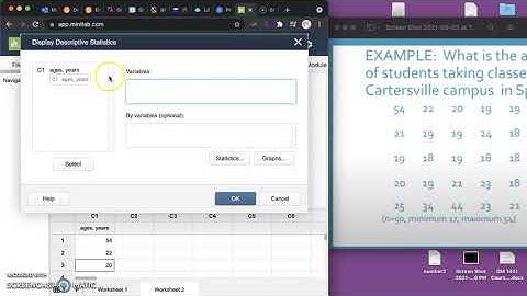 how to enter data in minitab