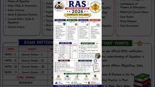 RAS 2026 Notification Out | 607 Posts | Eligibility, Age Limit, Exam Date & Syllabus | RPSC RAS 2026