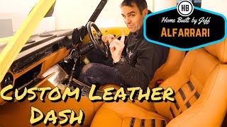 Leather trimming the dash  Ferrari engined Alfa 105 Alfarrari build part 183