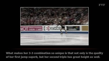 one example of perfect 3-3 combination jumps (Yuna Kim)