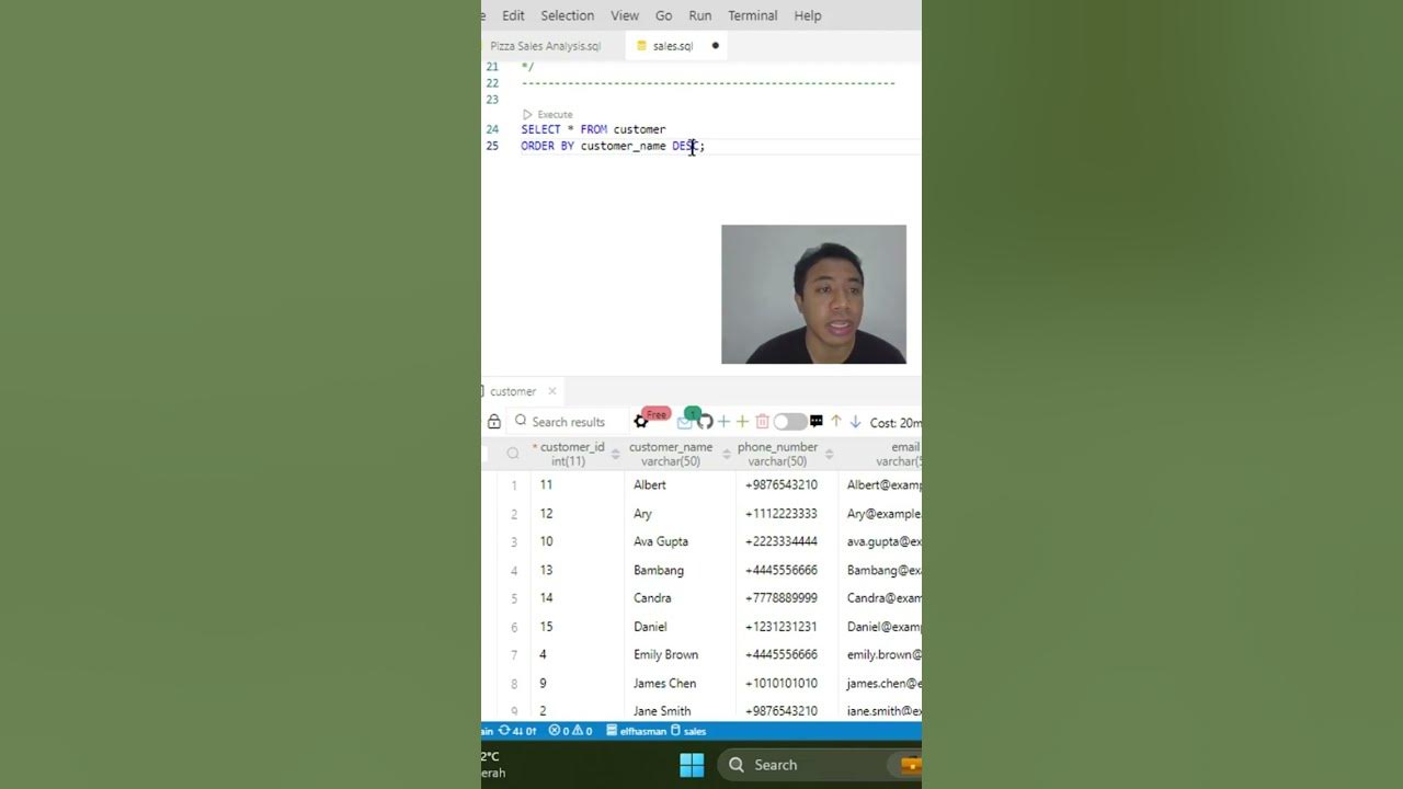 Cara mengurutkan data dengan ORDER BY | DESC pada SQL @elfridtech