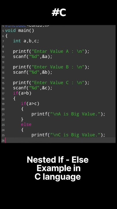 nested If else example in c language program #shorts youtube - YouTube