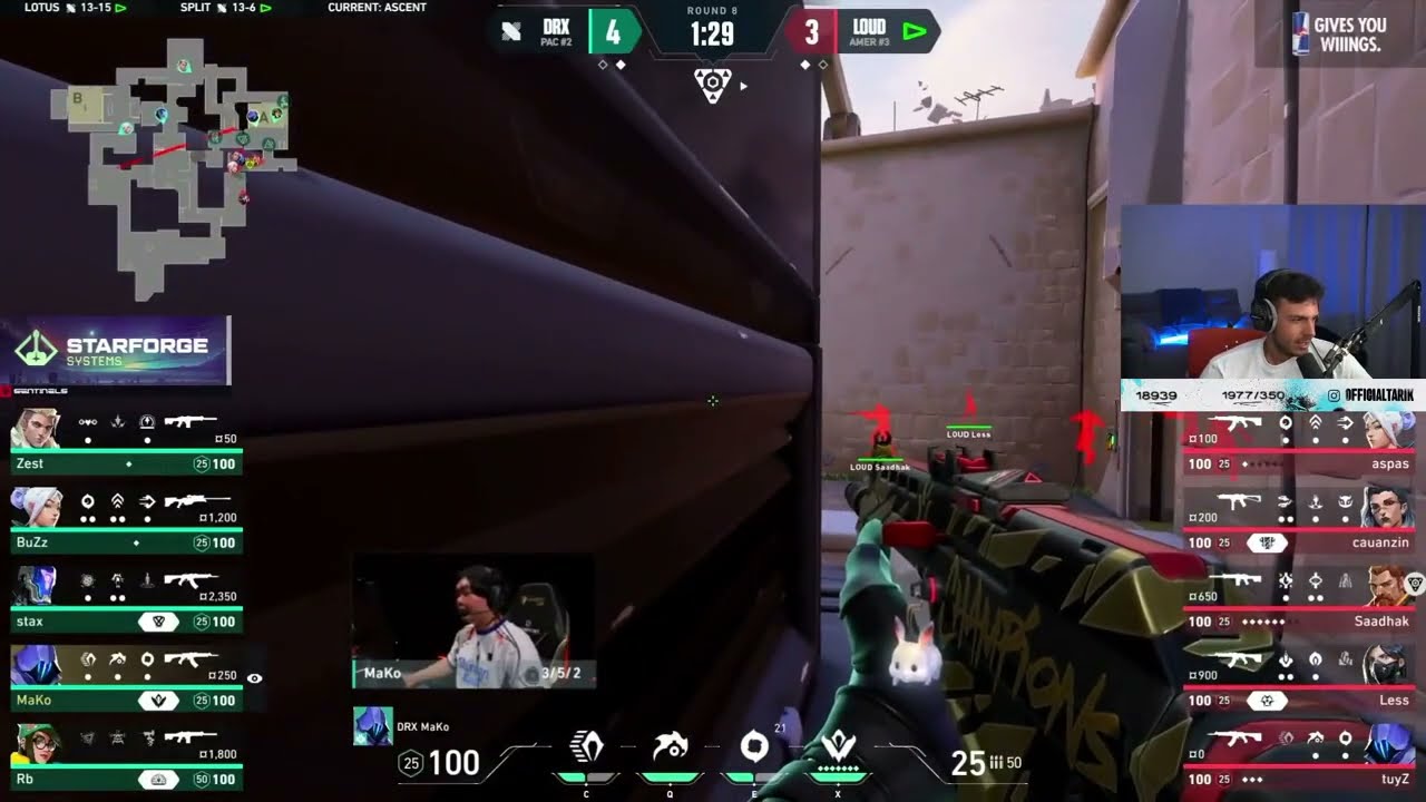 Tarik's Reaction to Loud Less's Insane 1v4 Spray Transfer Clutch - A Deafening Display of Skill