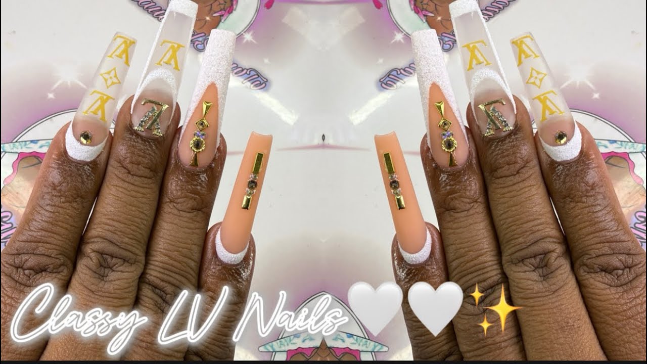 CLASSY LV NAILS USING POLYGEL🤍🤍✨
