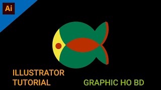 How to make fish logo in adobe illustrator CC |  make a fish logo | Gradient Fish Logo Design #fish