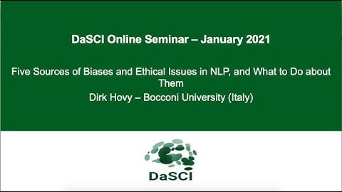 Five sources of biases and ethical issues in NLP, and what to do about them, Dirk Hovy