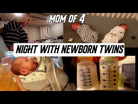 NIGHT TIME WITH NEWBORN TWINS // night routine with newborn twins / mom of 4