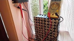 Diy mini 18650 Power wall solar charge controller mounted and charging