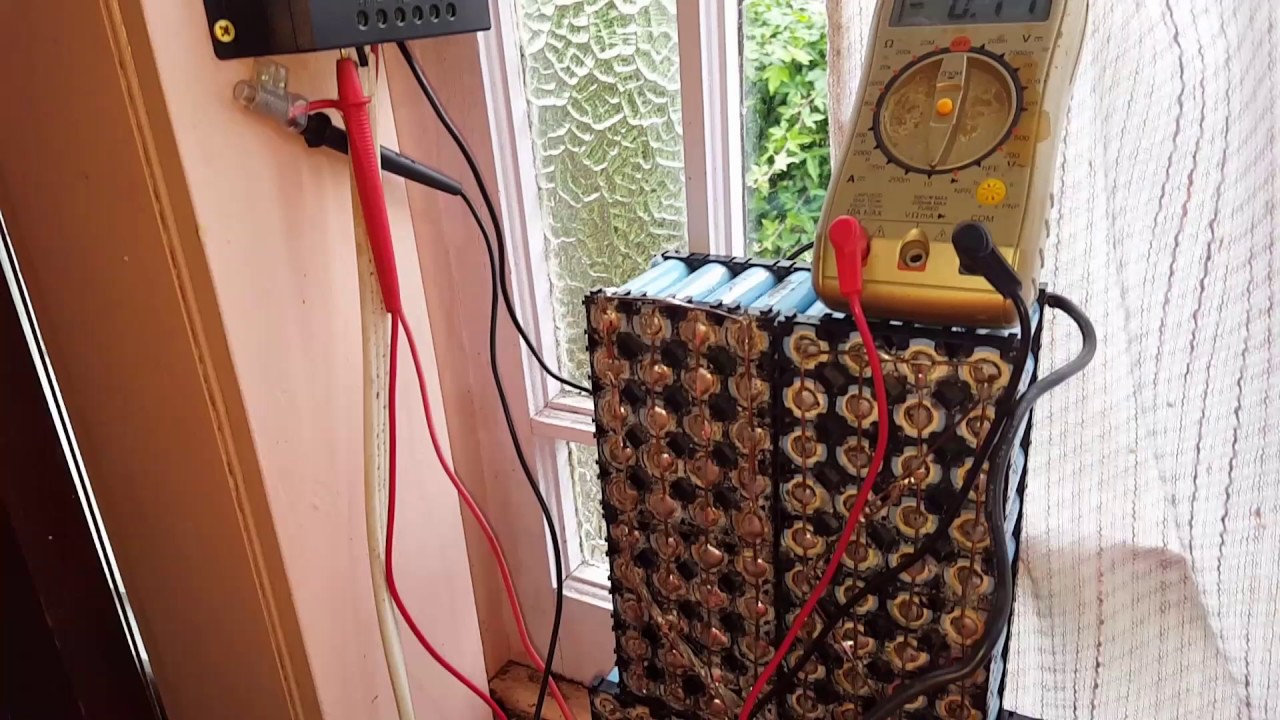 Diy mini 18650 Power wall solar charge controller mounted and charging - YouTube