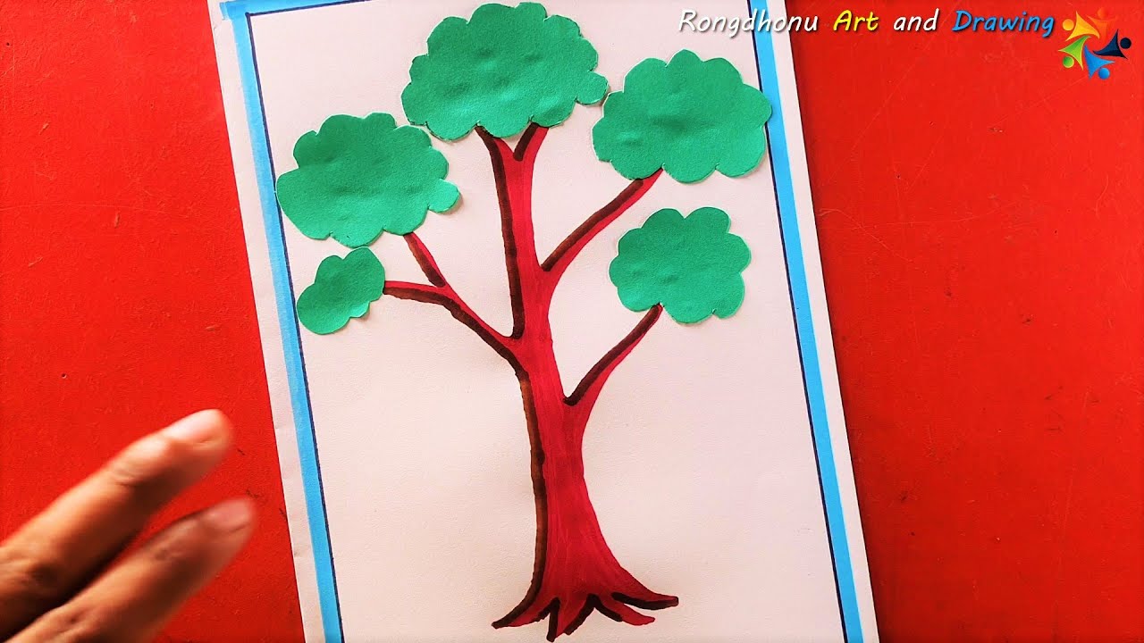 How to make a Tree || Craft ideas || School project work - YouTube