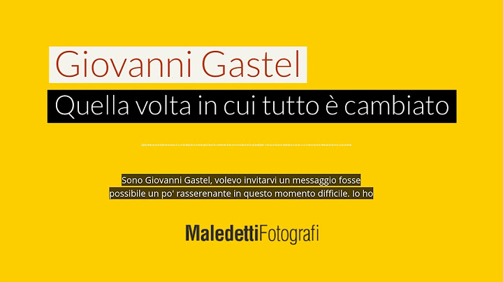 Giovanni Gastel - Quella volta in cui tutto è cambiato