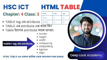 Table tag এর সকল attribute এর ব্যবহার | HSC ICT | Lecture - 3