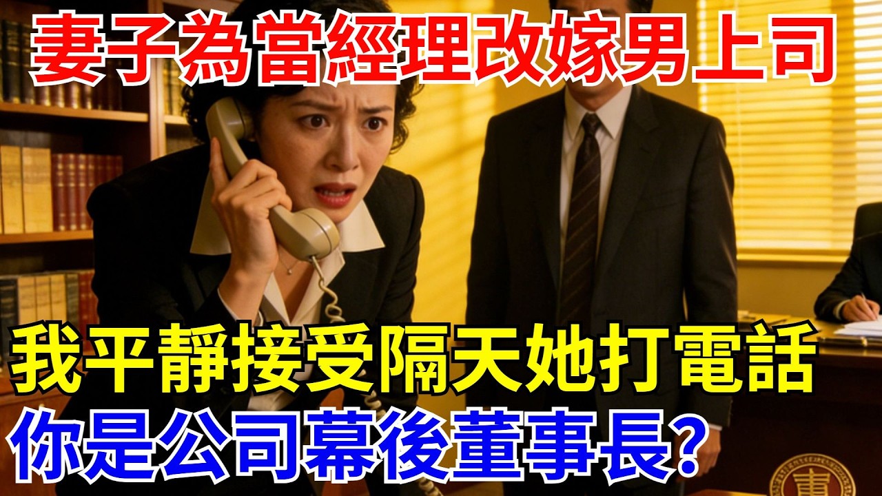 妻子爲了能當上經理，跟我提了離婚改嫁男上司，我淡然接受，三天後她慌張打來電話：“妳是公司幕後董事長？把我倆開除的人是妳？”【風港故事】#男頻小說#都市#故事#小說#爽文#職場