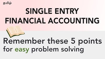 Single Entry Incomplete Records | 5 Points to Remember for easy solving | CMA Inter CA Inter Tamil