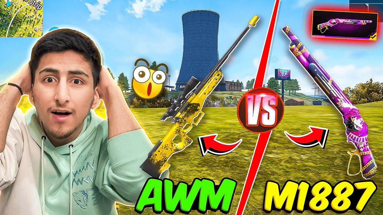 AWM Vs M1887 In 1 Vs 1🤯😍Best Gun?? Free Fire India YouTube