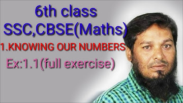 6th class SSC,CBSE(1.knowing our numbers)Ex:1.1(Full exercise)llft:Roshan Sir