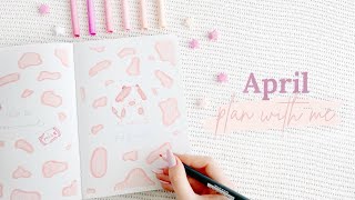 🐮 april plan with me - pink cow theme | bullet journal