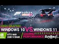 forza horizon 4 windows 10 vs windows 11 gaming performance test on gtx 660 + 8GB RAM HIGH GRAPHIC