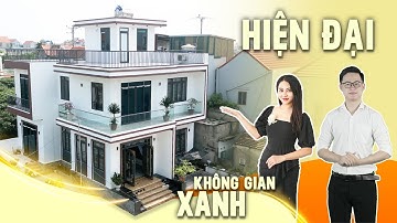 Thực tế nhà mái bằng HIỆN ĐẠI 2 tầng 1 TUM kết hợp KHÔNG GIAN XANH thêm dịu mát ngày hè