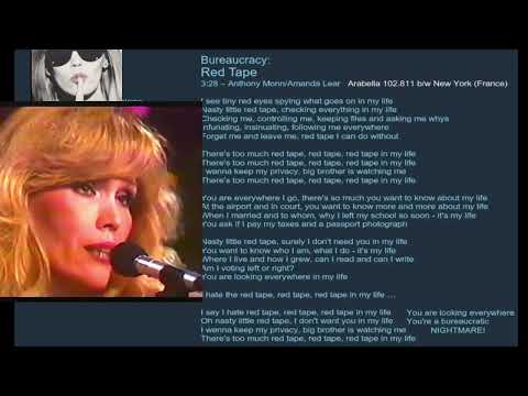 Amanda Lear Red Tape Video Lyrics