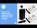 Sony ZV-1F Replacement Battery (2-Pack, 1600mAh) and Charger