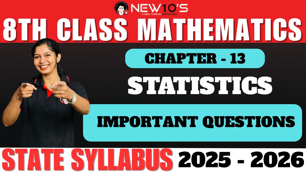 8TH STATE || MATHS || CHAPTER  13 ||STATISTICS|| IMPORTANT QUESTIONS || RESHMA MISS