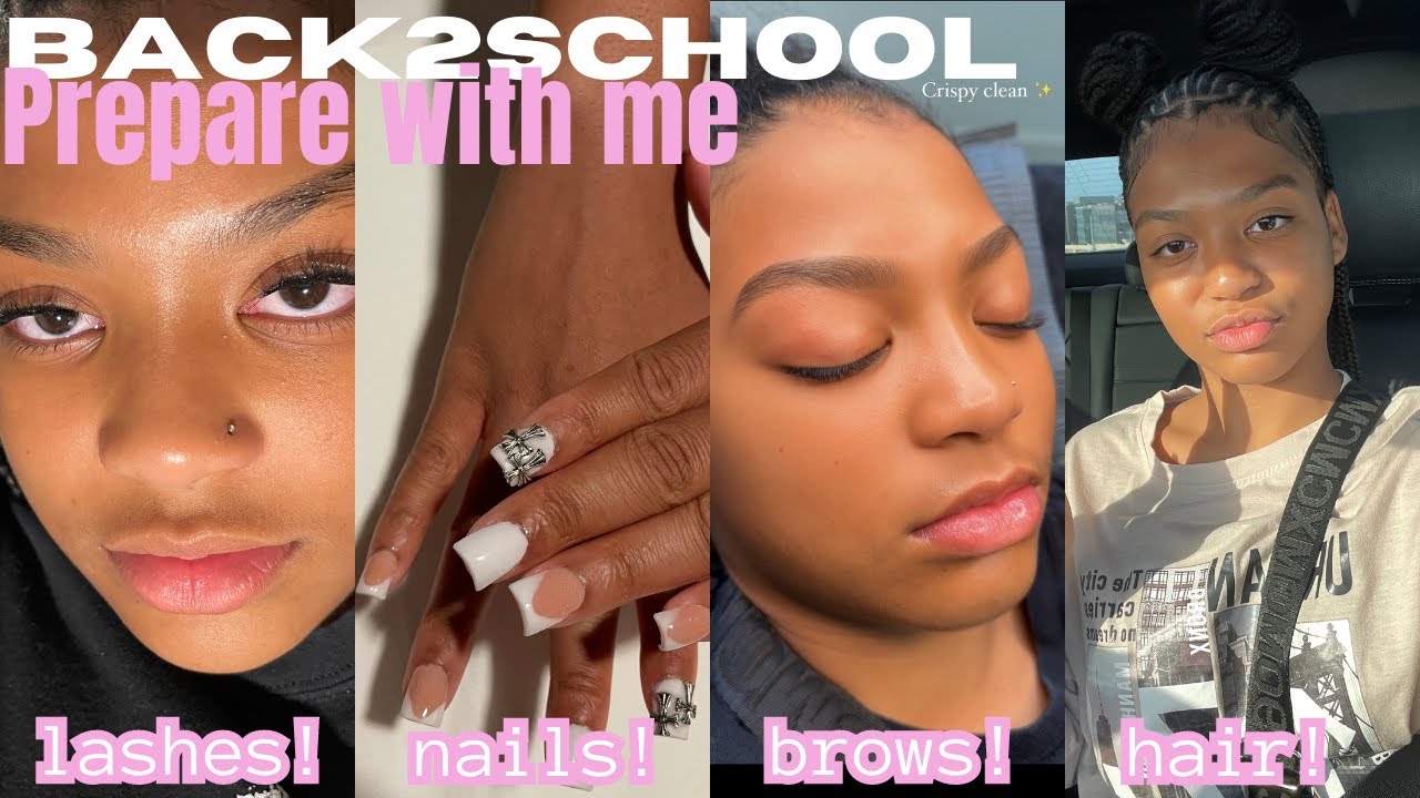 Back to school prep vlog lashes, nails, brows, hair, etc. sophomore