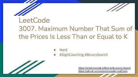 【每日一题】LeetCode 3007. Maximum Number That Sum of the Prices Is Less Than or Equal to K