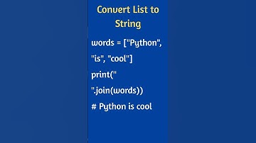 Python Convert List to String
